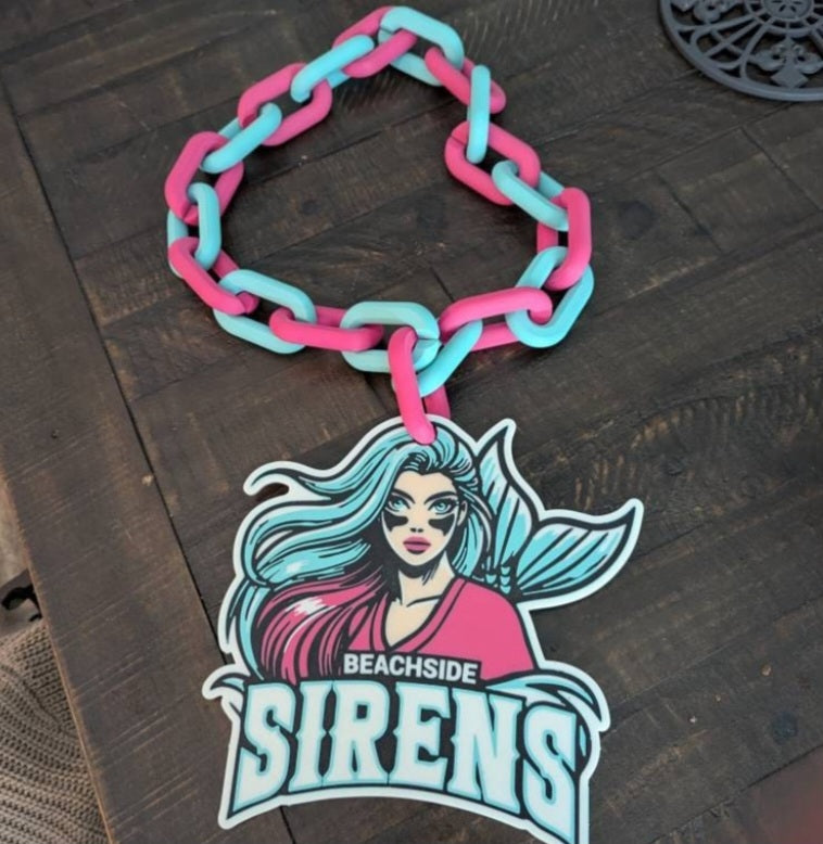 Custom Fan Chain - Giant Logo Necklace - Sports Homerun Turnover Jumbo Oversized Chunky Swag Rally MVP Player of the Game Award 3D Printed