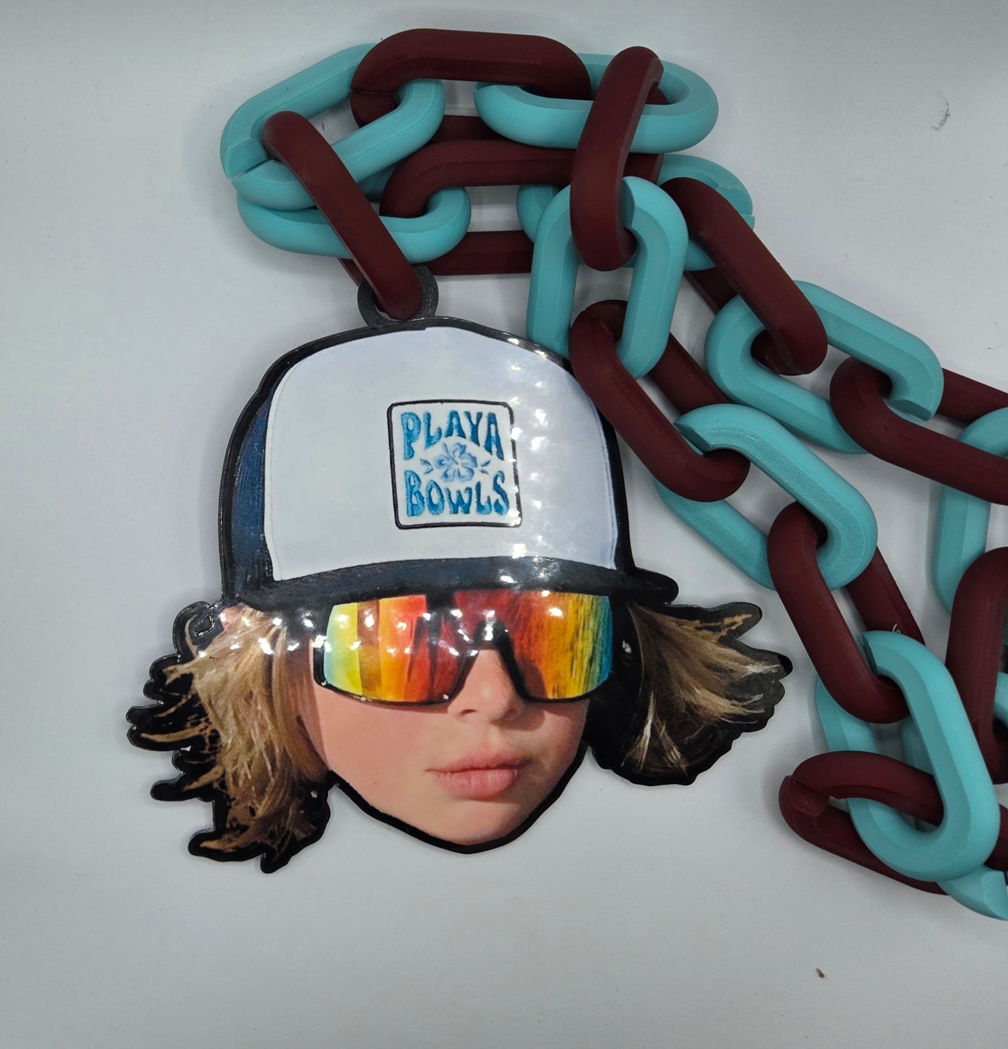 Giant Face Custom Fan Chain - Giant Logo Necklace - Sports Homerun Turnover Jumbo Oversized Chunky Swag Rally MVP Player of the Game Award 3D Printed