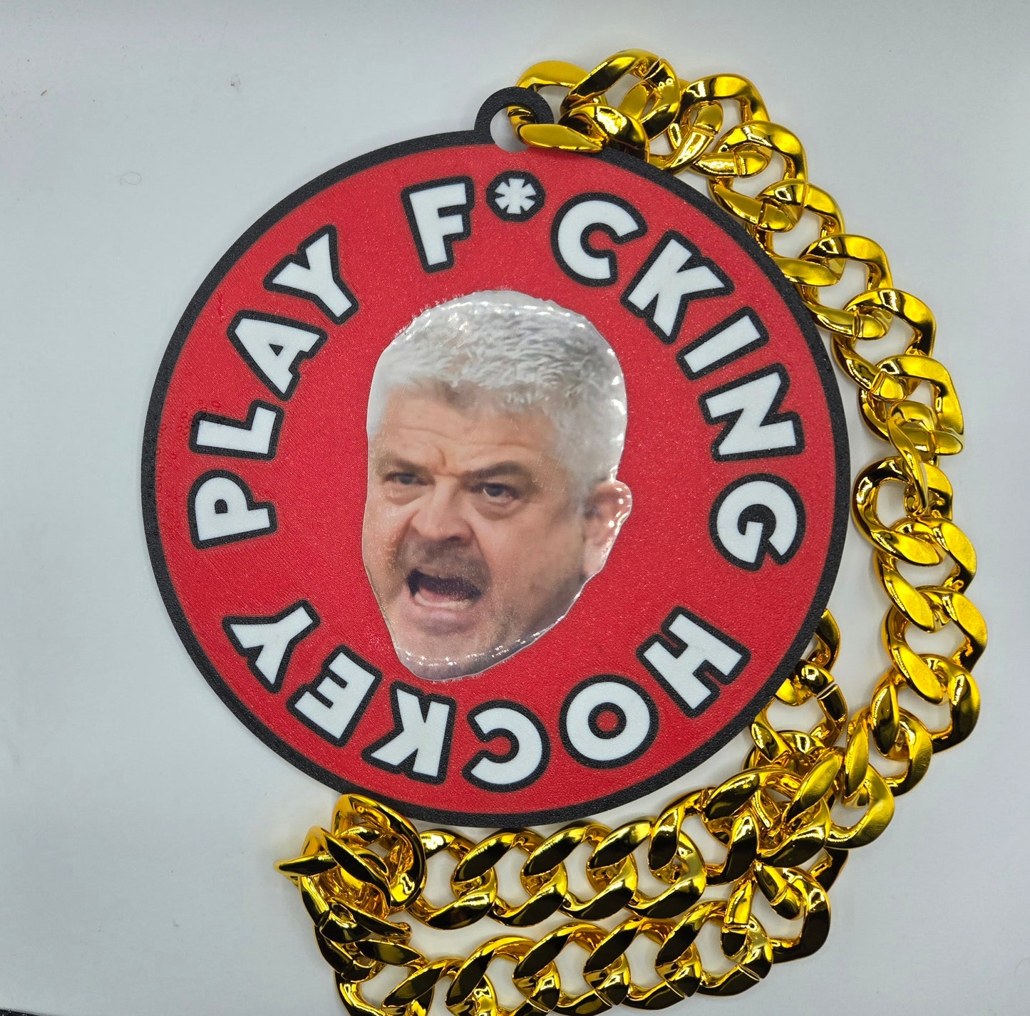 Giant Face Custom Fan Chain - Giant Logo Necklace - Sports Homerun Turnover Jumbo Oversized Chunky Swag Rally MVP Player of the Game Award 3D Printed