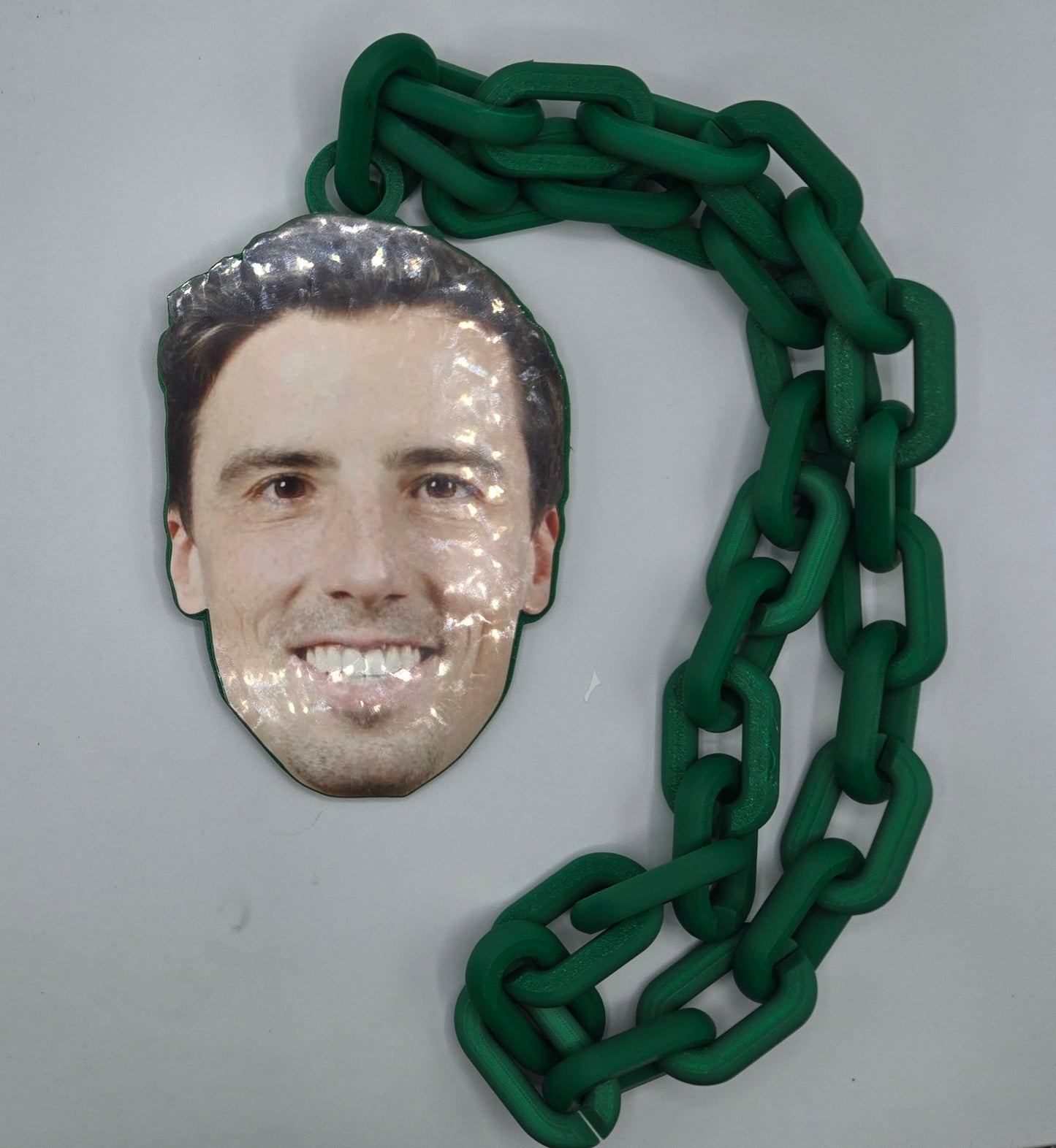 Giant Face Custom Fan Chain - Giant Logo Necklace - Sports Homerun Turnover Jumbo Oversized Chunky Swag Rally MVP Player of the Game Award 3D Printed